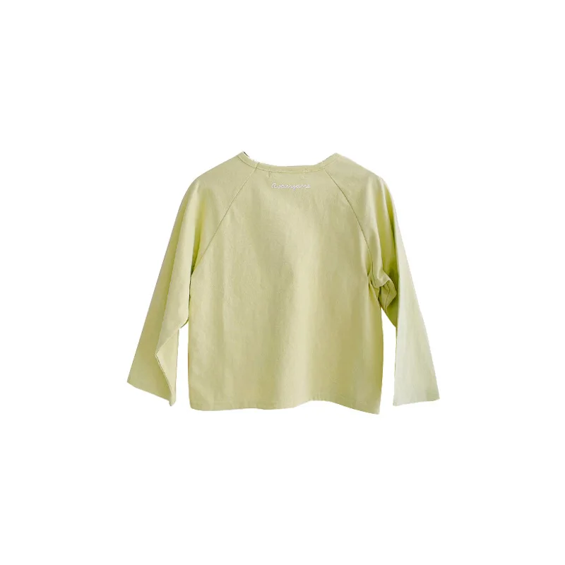 

RJ spot2021 spring new children's suit girls round neck children's t shirt bottoming shirt boyscolor cotton baby t shirt