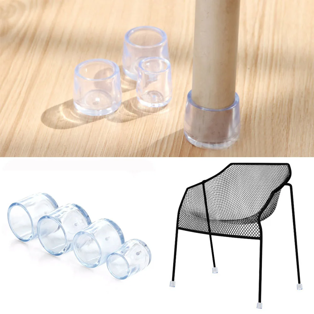 

8pcs Home Accessories Durable Mini Non-Slip Rubber Wear Resistant Protector Anti-scratch Transparent Table Leg Cover