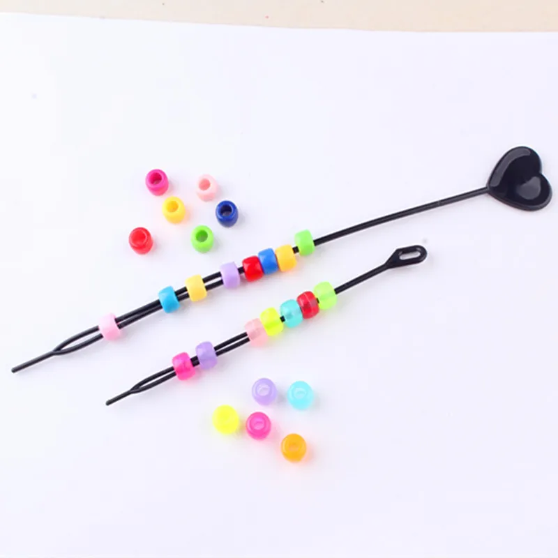 Aguja de tracci&oacute;n port&aacute;til para mo&ntilde;o de pelo, herramienta de mo&ntilde;o Manual para uso especial para ni&ntilde;os con cuentas, accesorios de beb&eacute; ni&ntilde;a, diadema, 2 uds.-0