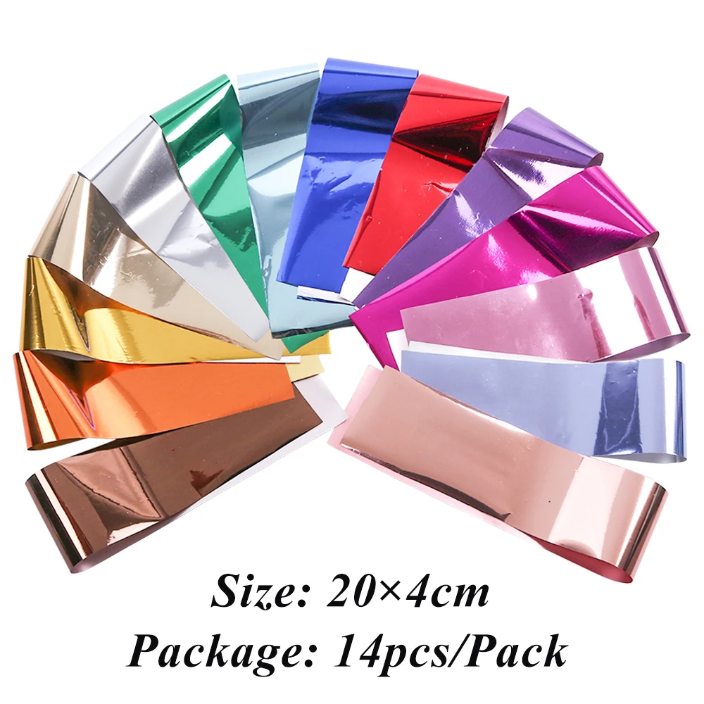 Блестящие наклейки для ногтей 14 цветов цвета розового золота шампанского