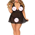 45 # нижнее белье Для женщин сексуальный комплект Для женщин Эротическое белье размера плюс нижнее белье с открытой спиной Кружева короткого пеньюара беби долл женского нижнего белья Эротические