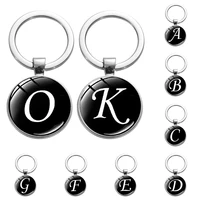 letters keychain for men women alphabeta key ring friend birthday gift art english fashion creative name metal key holder