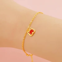 cute 24k gold color lucky cats charm enamel bracelet bangle for women link chain friendship bracelets wholesale christmas gifts