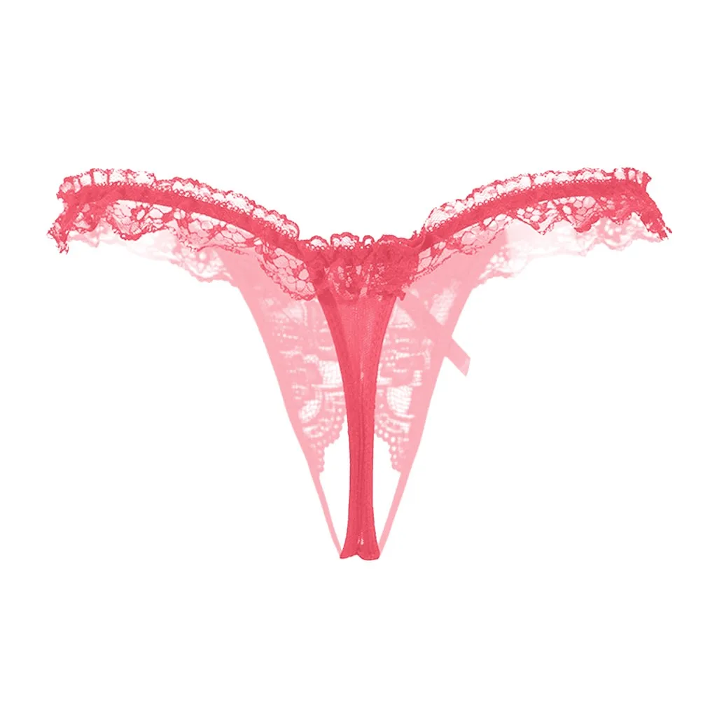 

Sexy Panties Women Solid Lace Briefs Female Underwear Embroidery Open Crotch Erotic Lingerie Ladies G String Thong Briefs Panty