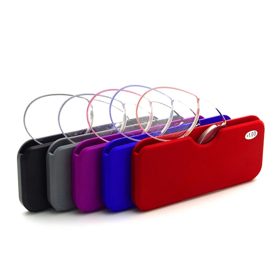 

portable frameless Mini presbyopic card type presbyopic magnifying reading glasses nose clip reader for men