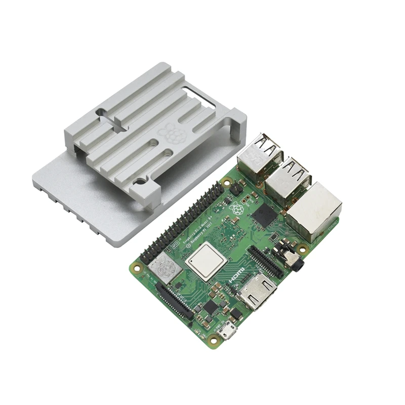 3 в 1 Raspberry Pi 3 Model B+(Plus)+ ЧПУ Алюминий чехол+ 5V 3A Мощность адаптер с поддержкой Wi-Fi и Bluetooth Декодер каналов кабельного телевидения