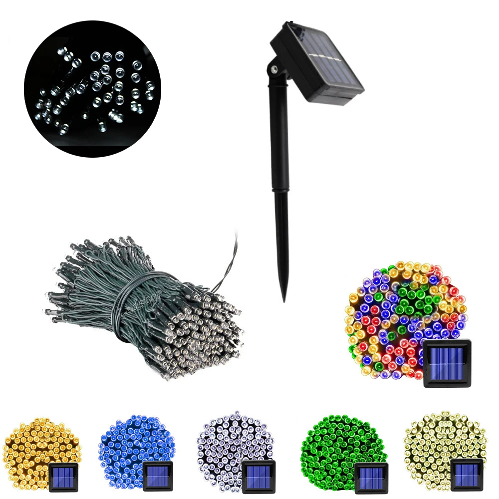 

Solar String Fairy Light 200/100 LED Waterproof Outdoor Garland Solar Power Street Lamp Festoon Christmas Party For Garden Decor