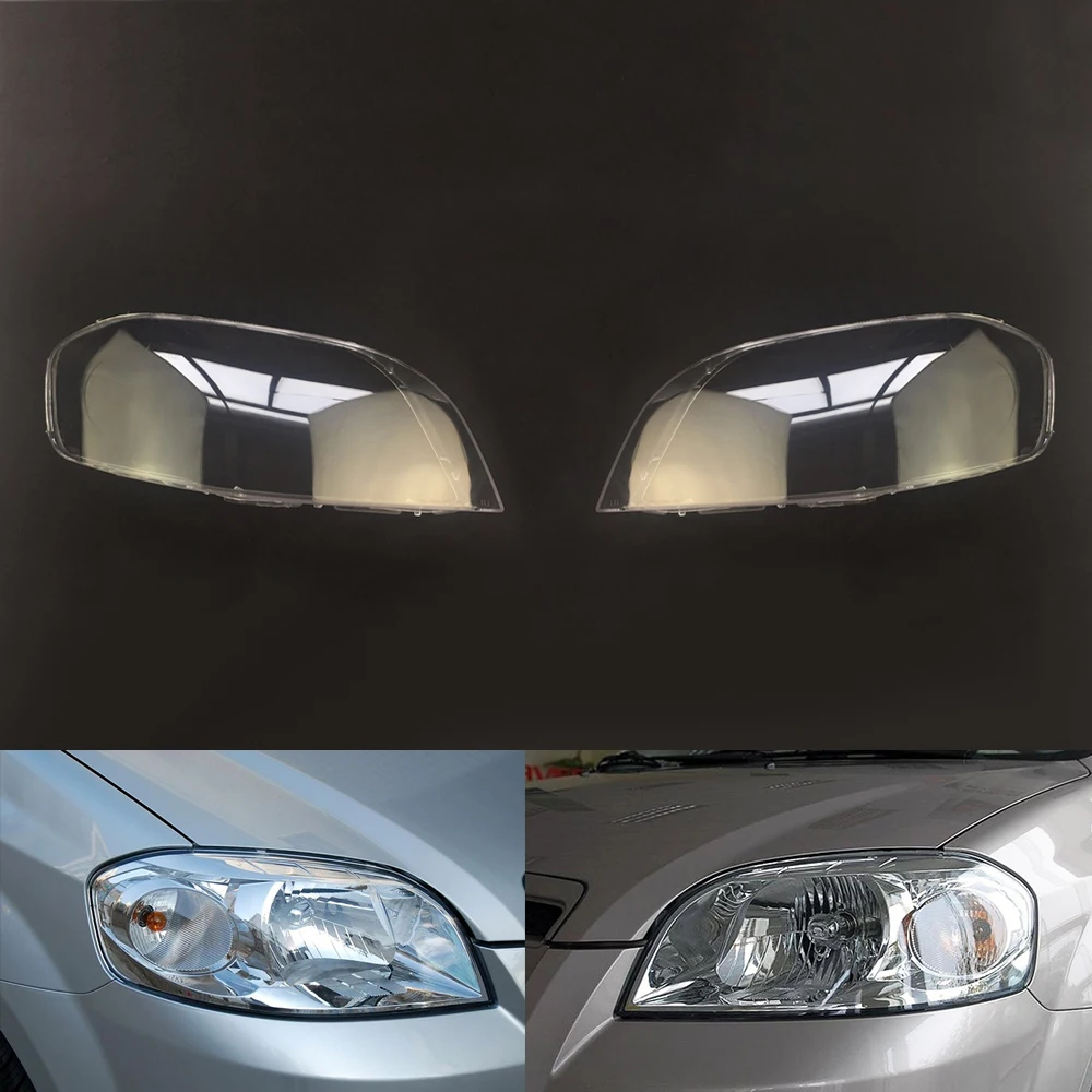 A Pair Для Chevrolet Lova 2006 2007 2008 крышка фары автомобиля фары Замена объектива прозрачное стекло авто оболочка Крышка - Цвет: A Pair