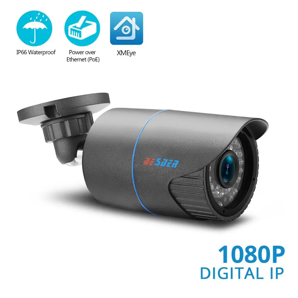 Besder 5MP H.265 PoE уличная IP камера CCTV 3MP 2MP FHD Проводная камера безопасности Поддержка Onvif FTP RTSP Email Picture App XMEye
