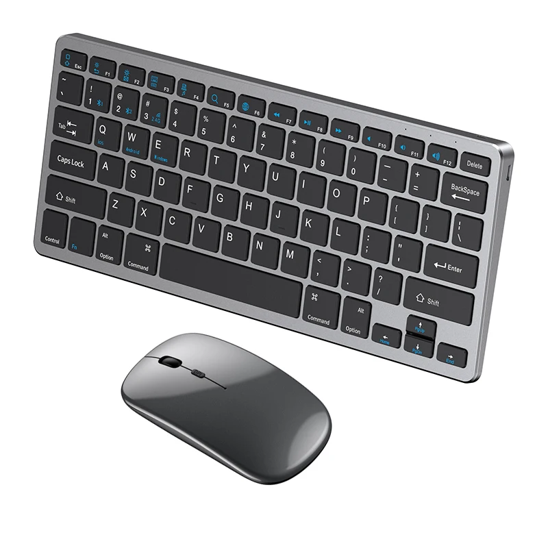 

Bluetooth-совместимая беспроводная клавиатура и мышь с тремя режимами 2,4 ГГц, комбинированная перезаряжаемая клавиатура и мышь для Mac, iPad, ПК, ...