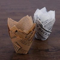 50pcs newspaper baking paper box cake cupcake liner decorating tools paper cupcake baking muffin case cup party tray cake mold