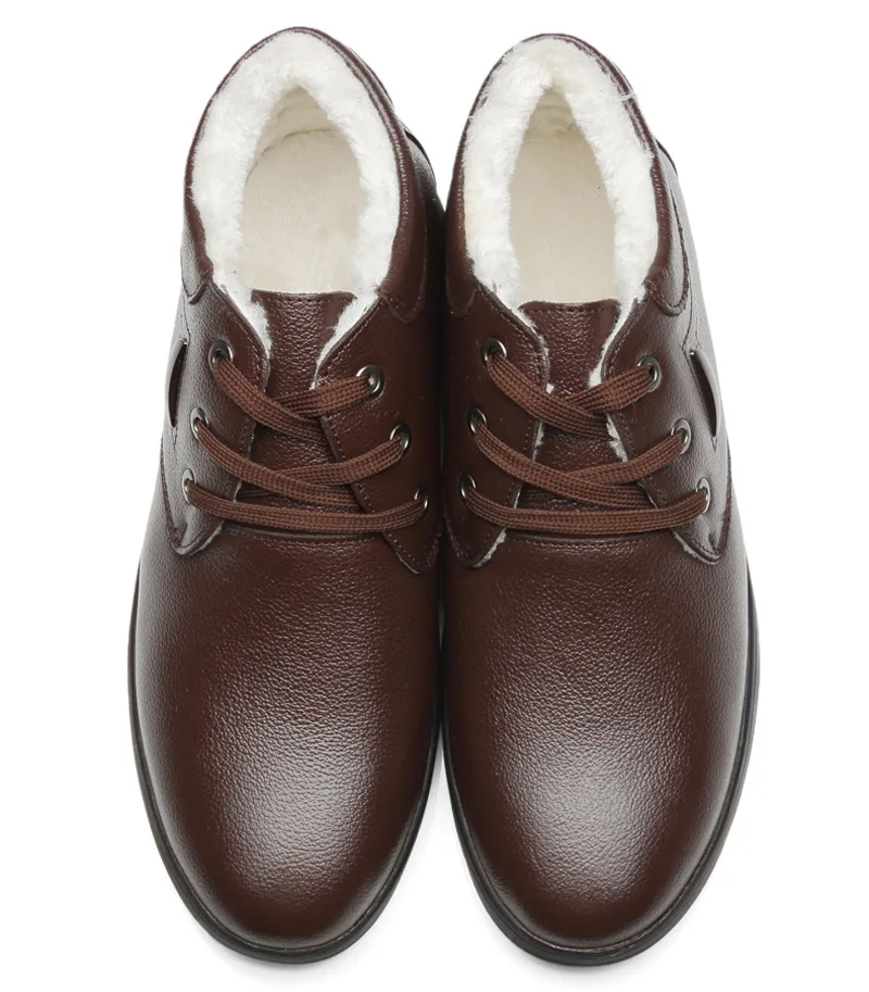 

Luxury Brand Men Winter Genuine Leather Boots Warm Thicken Fur Men's Ankle Boots Male Business Office Formal Leather Shoes