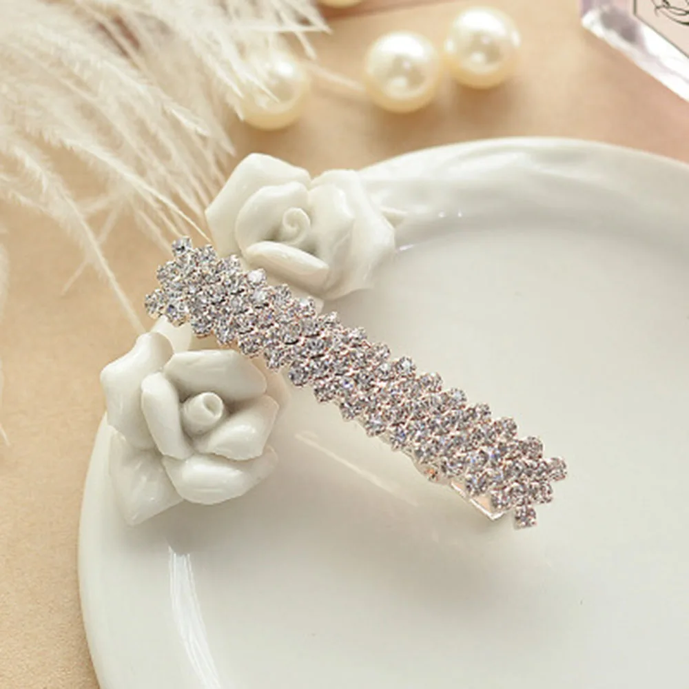 1 шт. модная металлическая заколка Стразы в Корейском стиле для женщин и девочек
