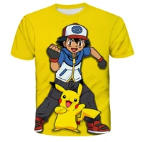 2022 summer cool and leisure all match 3d printing pokemon cute cartoon pattern kids short sleeved comfortable cool t shirt tops