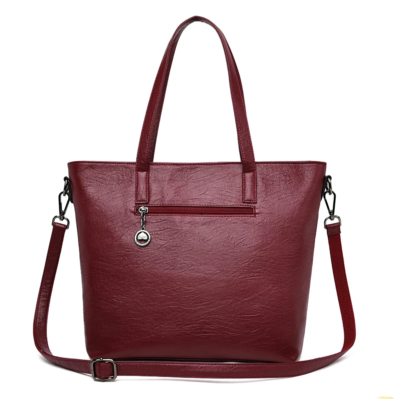 

Women Large Capacity Pu Leather Tote Handbags Fashion Designer 2 Pieces Set Shoulder Bag High Quality New Female Messenger Bags