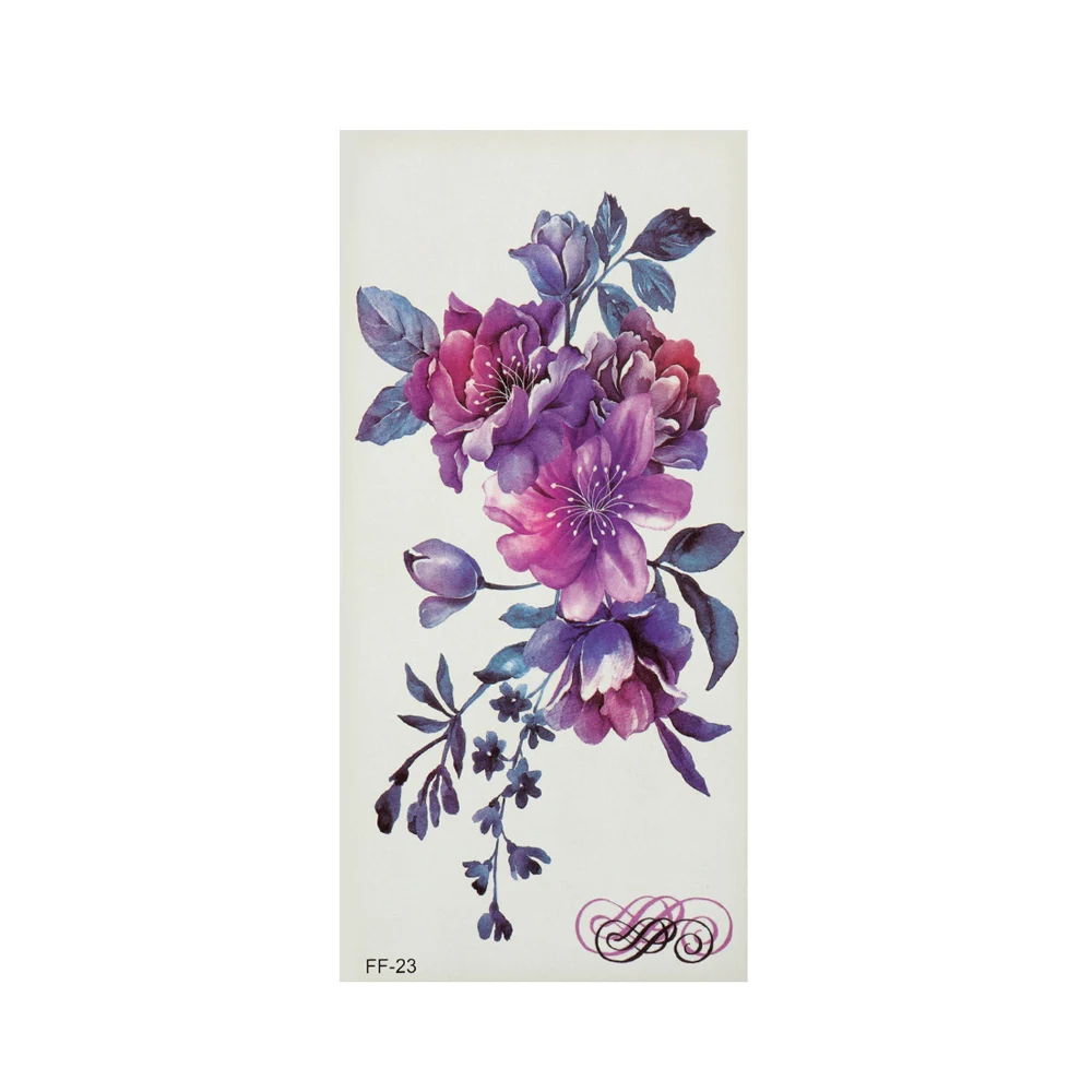 style2-4 1 шт., новинка, модные, 3D, реалистичные, розовые, сексуальные, водонепроницаемые, временные татуировки для женщин, флеш-тату, на руку, на плечо, большие цветы, наклейки - Цвет: style2-4