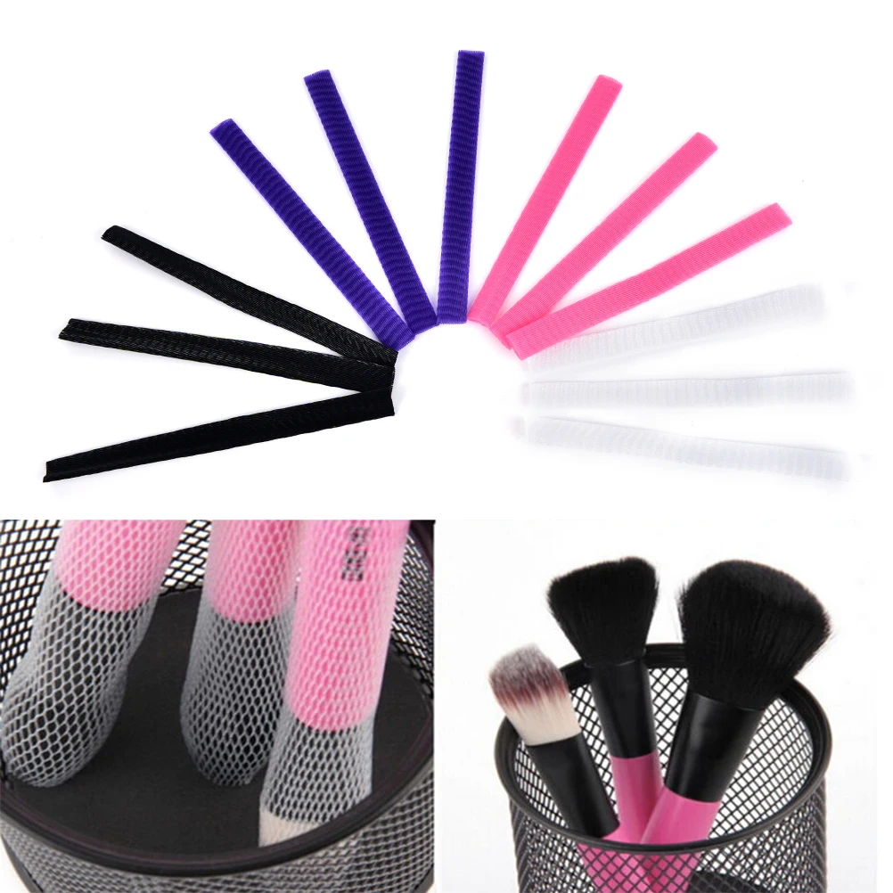 

10pcs/lot Make up Brushes Sheath Mesh Netting Protector Cover Makeup Tools Makeup Cosmetic Beauty Brush Protector Pen Guards