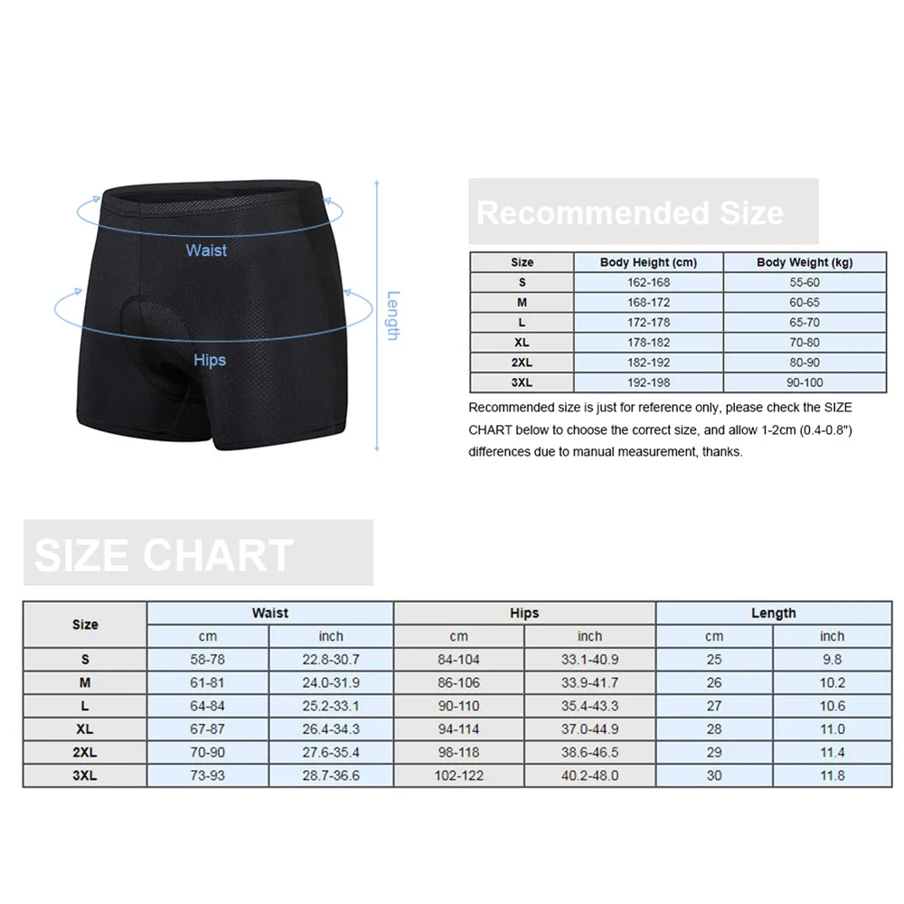 

Summer Men Women Padded Cycling Shorts Thick Breathable Stretchable Bodycon Bike Bicycle Shorts