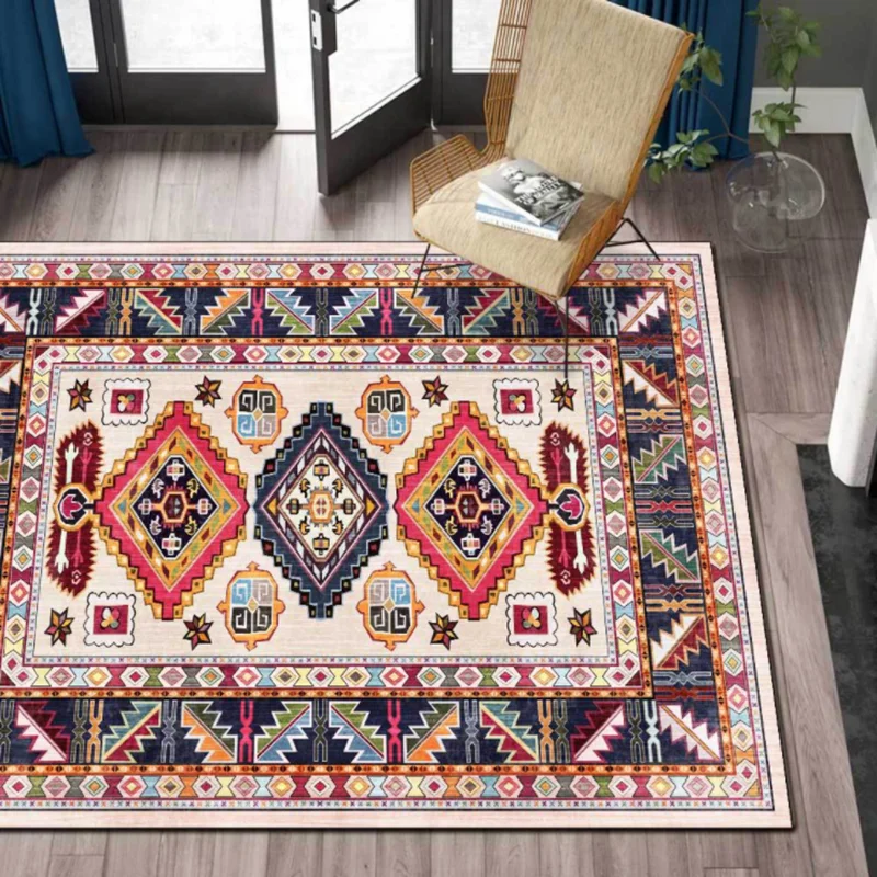 

Color Morocco Geometric Printed Area Rugs Kitchen Hallway Bedroom Bathroom Non-Slip Floor Mat Middle East Persian Style Carpet