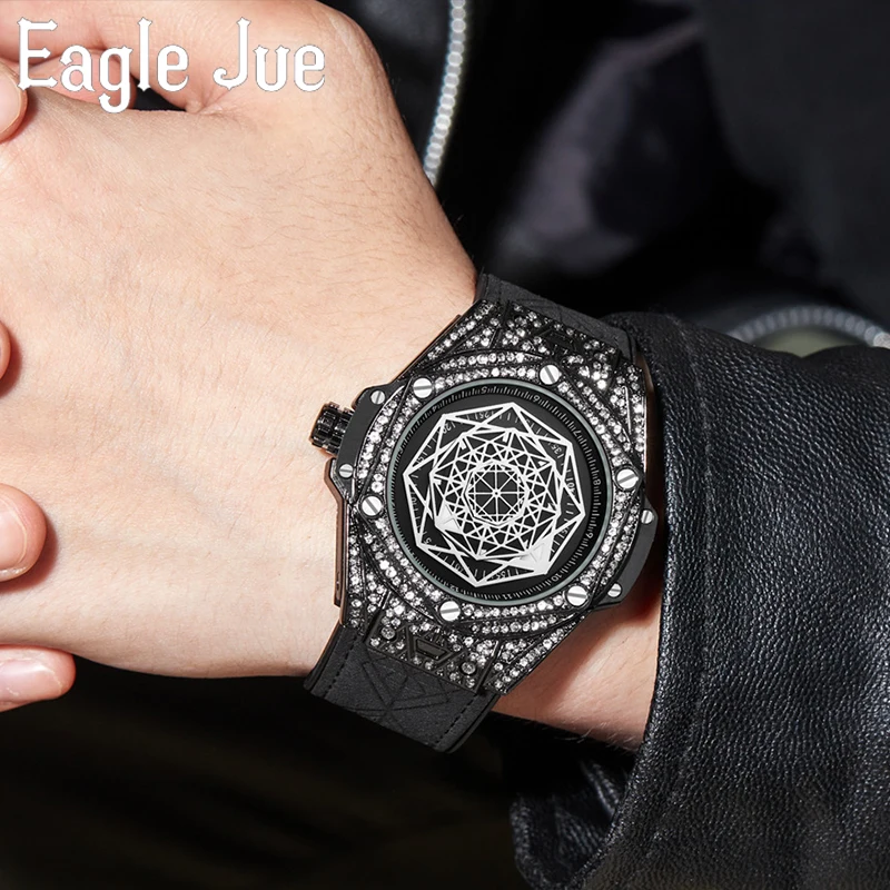 

Eagle Jue Luxury Top Brand Quartz Watch Men's Leather Strap Military Sports Watch Men's Waterproof Watch Relogios Masculino