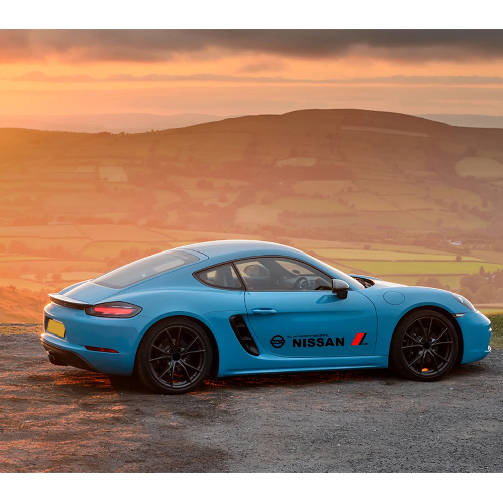 2PCS Car Styling Door Side Sticker Waterproof PVC Body Decals For Nissan Altima Sentra X-trail Rogue Maxima Altura 350Z Qashqai |