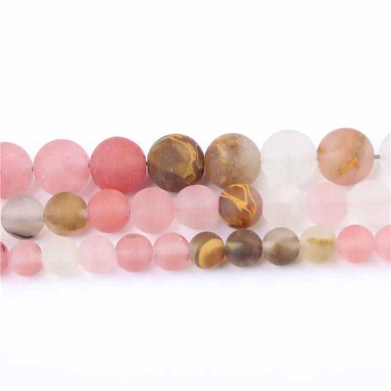 

NaturalJewellry Frosted WatermelonLooseBead4/6/8/10/12MMSuitableForJewelryMakingDIYBraceletNecklace