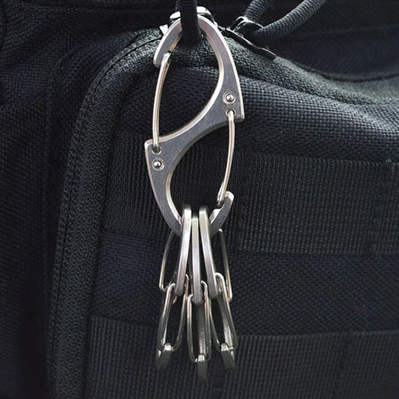 

2pcs 8 Shape Carabiner Mini EDC Keychain Portable Outdoor Hook Hang Buckle Clasp