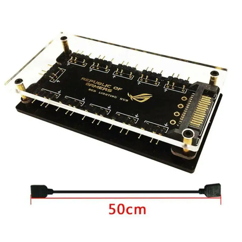 3Pin 5V RGB 10 Way Hub Splitter SATA Power PC PWM Cooling Fans Controller | Компьютеры и офис