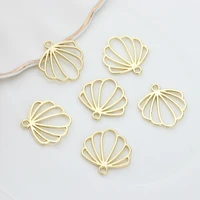 zinc alloy pendant hollow out cute flat scallop charms 20mm 10pcslot for diy jewelry earring making accessories