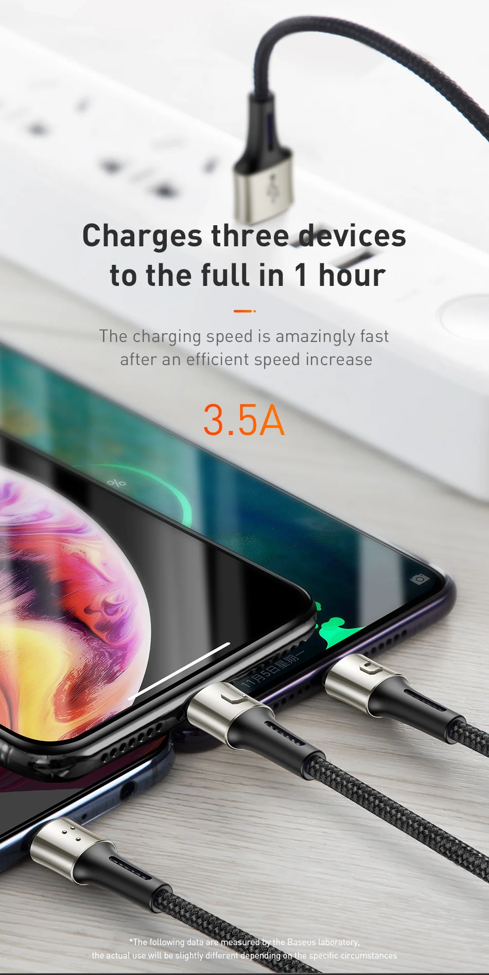 Baseus 3 в 1 USB кабель для iPhone XS Max XR X 8 7 6 зарядное устройство Micro usb type C кабель для samsung Xiaomi зарядный провод шнур 3в1