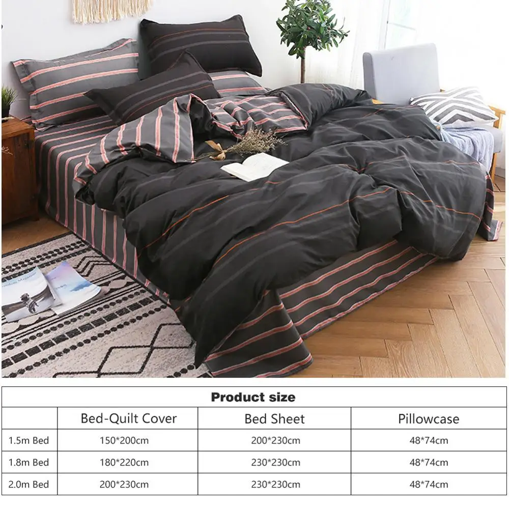 

4pcs Bedding Set Home Fashion bedding sets bed linen Simple Style Flower Printed Quilt Duvet Cover Flat Bed Sheet Pillowcase