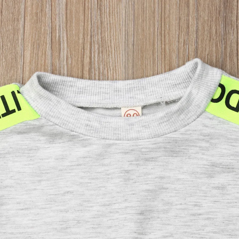 

CANIS Toddler Kid Baby Girl Clothes Long Sleeve Letter Printed Patchwork Sport Dress Pullover Dresses 2019 Autumn