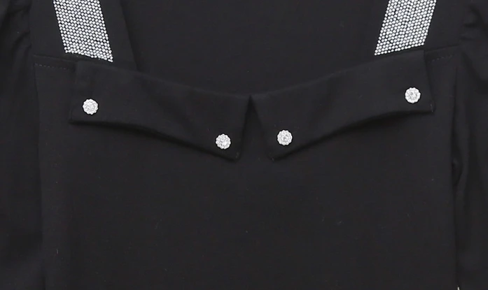 

Spring Korean Clothes T-shirt Fashion Sexy Square Collar Diamonds Women Tops Ropa Mujer Cotton Long Sleeve Tees 2020 New T03120