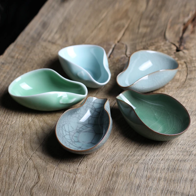 [GRANDNESS] Longquan Celadon Cha He держатель * чайный презентационный сосуд Ge Yao Di фарфоровый