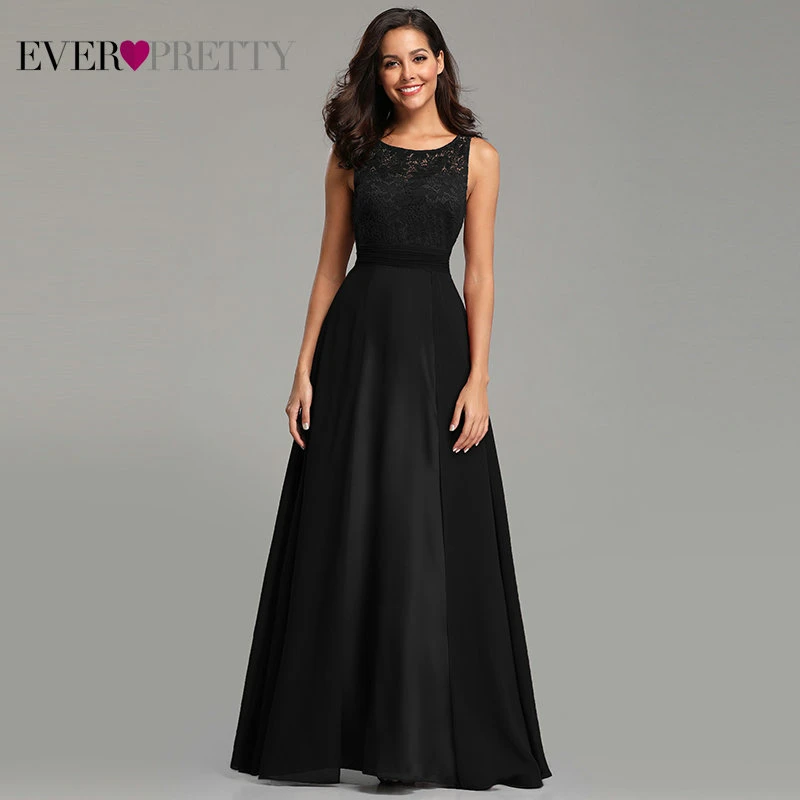 Robe De Soiree Grande Taille красивое женское сексуальное шифоновое кружевное недорогое вечернее платье трапециевидной формы без рукавов с круглым вырезом Вечерние платья