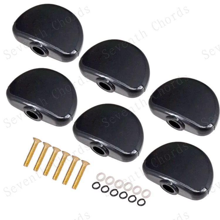 6 шт черный Пластик большой полукруглой формы гитарные Колки тюнеры Замена