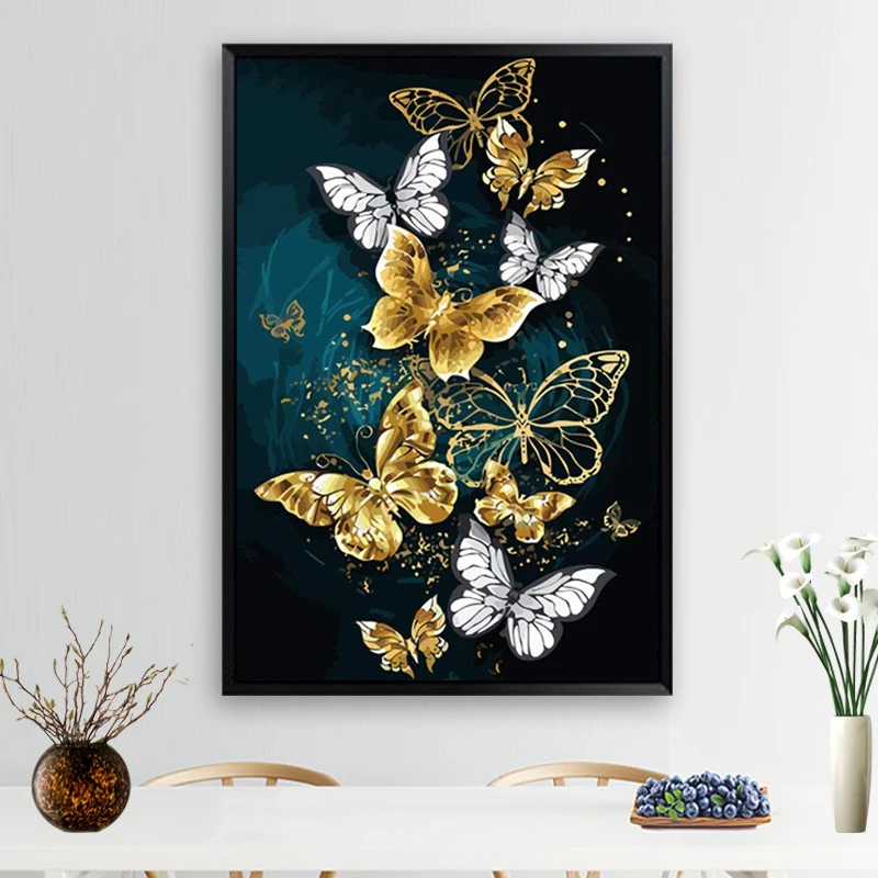 

Bedroom Living Room Decoration Painting Cross Stitch Brick And Stone Embroidery 30*40CM Butterfly Flying 5Diy Diamond Painting