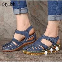 women summer sandals wedges platform sandals female shoes sewing buckle comfortable casual hollow out womens plus size sandals