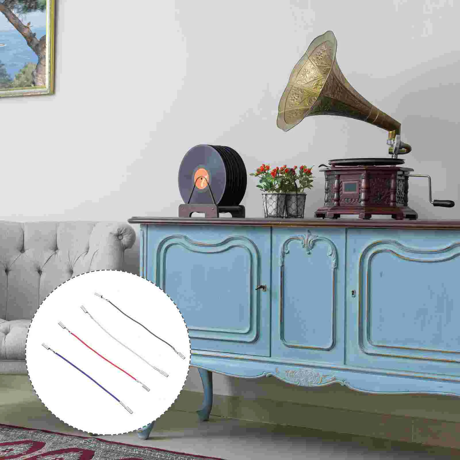 

4 шт. Проводные провода для проигрывателя для записей Проводные провода для проигрывателя телефонные аксессуары (разные цвета)