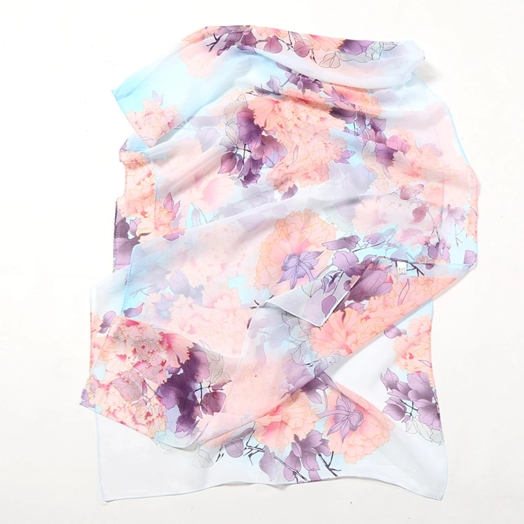 2019 роскошный женский шарф с большим цветочным принтом фиолетовая пляжная шаль