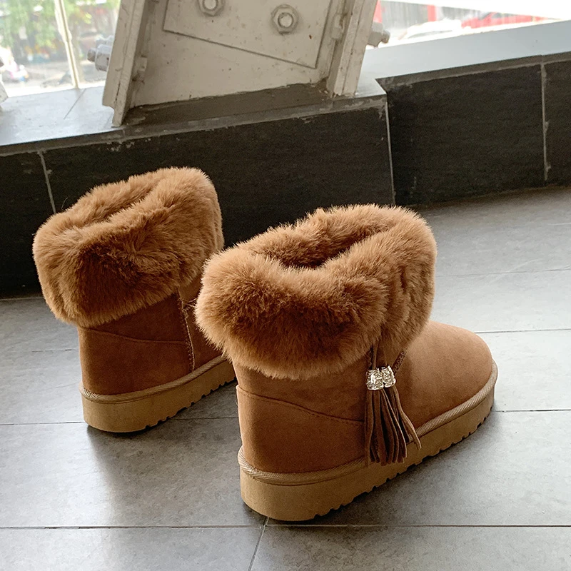 Зимние ботинки женские зимние женская зимняя обувь Теплые ботильоны Bottes Femme |