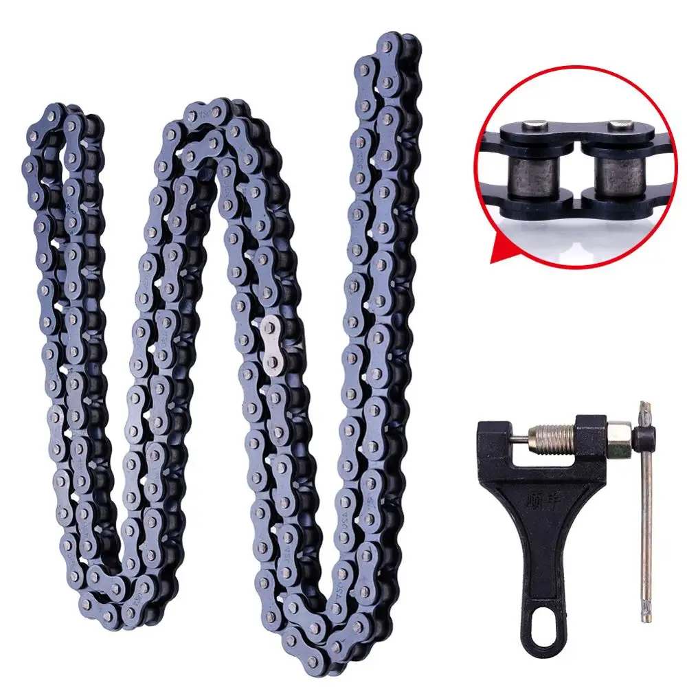 

420 132 Link Chain for 110cc 125cc Dirt Pit Bike ATV Quad Go Kart Scooter Mini Bike With Chain Breaker For 420-530 Dirt Bike