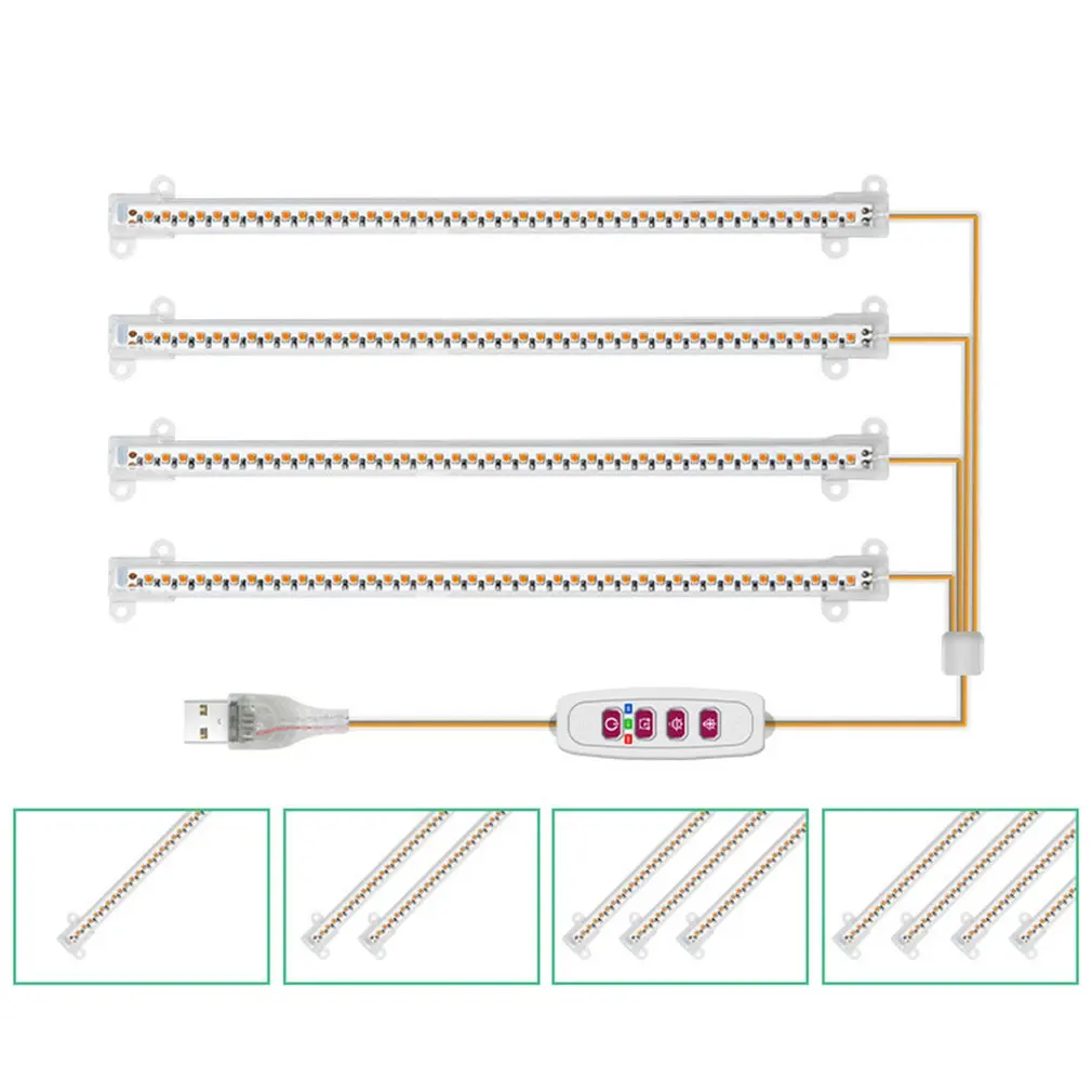 

LED Plant Growth Light Bar Switch Timing Function Full-spectrum Growth Light Greenhouse Hydroponic Plant Growth Light