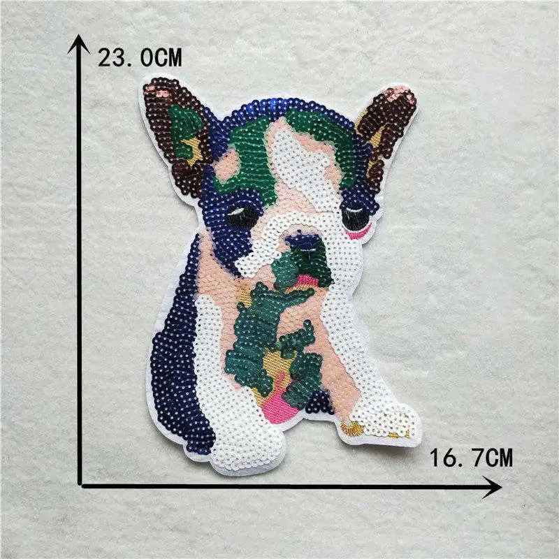 Новые блестки большого размера блестящие термоклейкие нашивки с собакой бананом