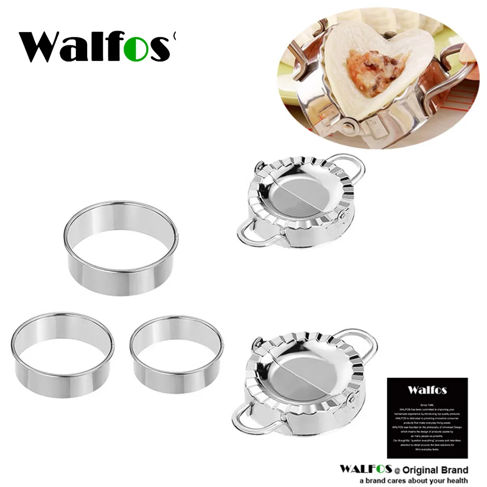 

WALFOS 5pcs 304 Stainless Steel Cutter Dumplings Mould Set Kitchen Maker Dumpling Skin Device Dough Press Pancake Cooking Tools