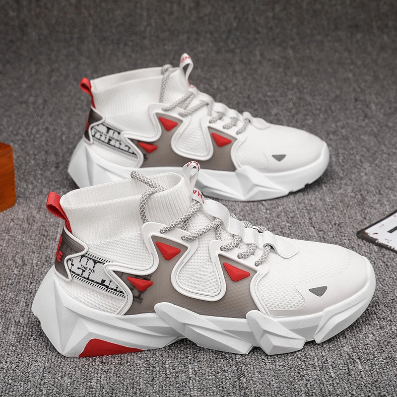 

New Flying Woven Breathable Wear-resistant Casual Sports Shoes, Fashion Jogging Shoes Strong Grip Good Stability Men's Sneackers