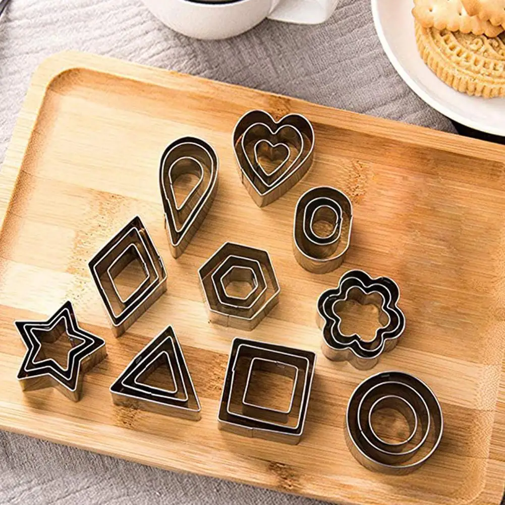 

30pcs/set Steel Cookie Biscuit DIY Mold Star Heart Round Flower Mould Shape Cutter Baking Tools Y1L1