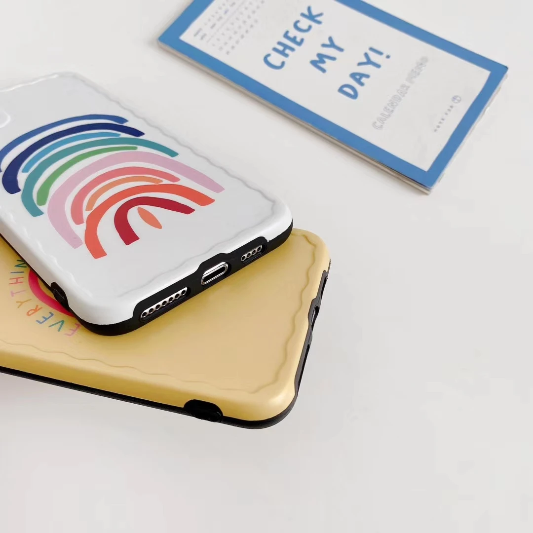 

Gradient Rainbow Phone Case for Iphone 11 Pro Coque X XS Max XR 8plus 7Plus SE 2020 Funda Camera Protective Soft IMD Back Cover