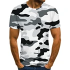 Мужская камуфляжная футболка, Повседневная футболка с 3D-принтом и круглым вырезом, модная футболка с графическим принтом, уличная одежда большого размера, лето 2021