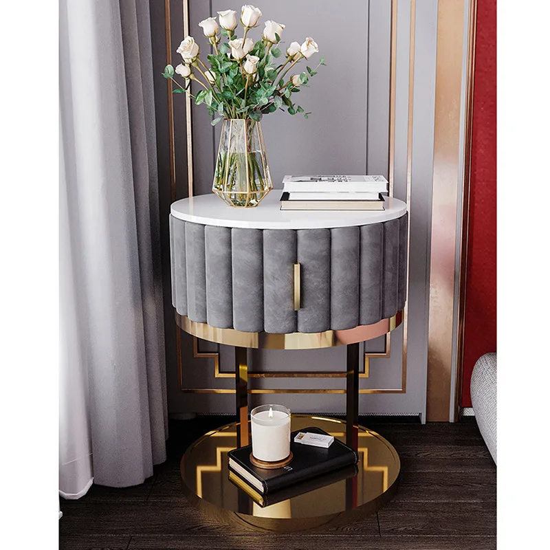 Корейский светильник класса люкс мрамор тумбочка прочные Интернет круглым